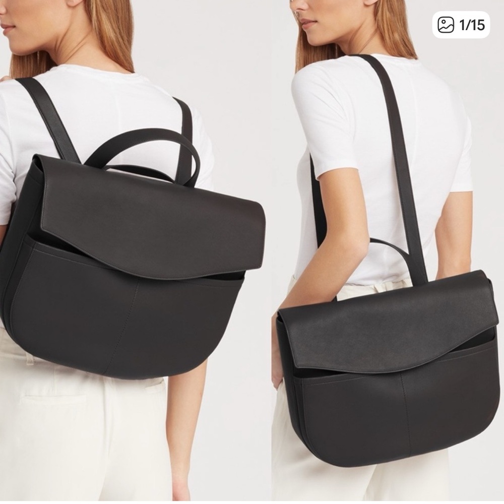 Cuyana Black Leather Satchel - gently used